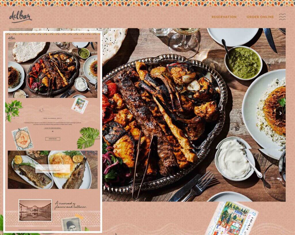 Delbar, Middle Eastern Restaurant Website